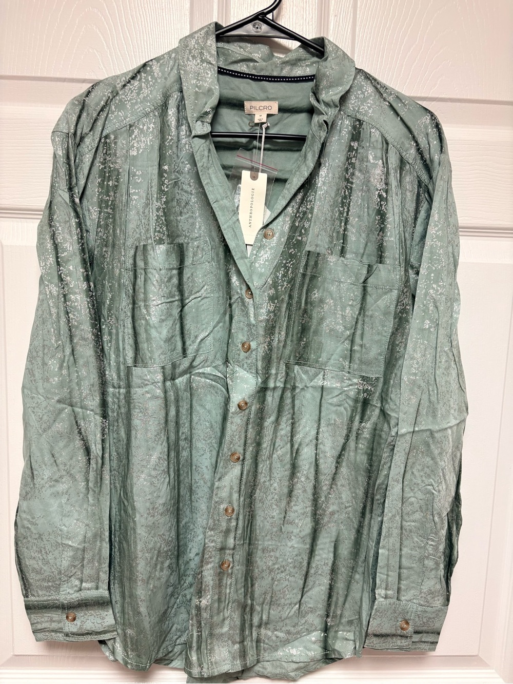 NWT Pilcro Foil Shine Buttondown Shirt